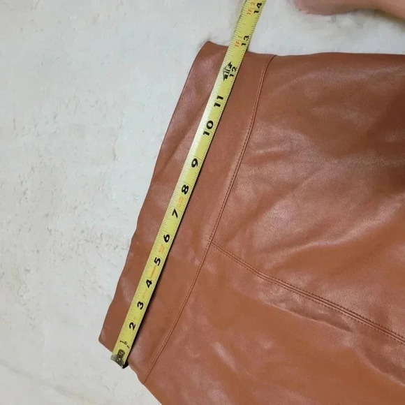 Intermix Bailey 44 Exclusive Faux Leather Pencil Skirt Cognac Brown - Picture 6 of 9